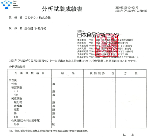 日本-JFRL財團法人日本食品分析中心認證